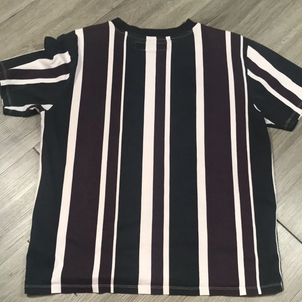 Guess Vintage Striped Screen Print Classic Triangle Screen Print‎ T-Shirt size S - Picture 7 of 8